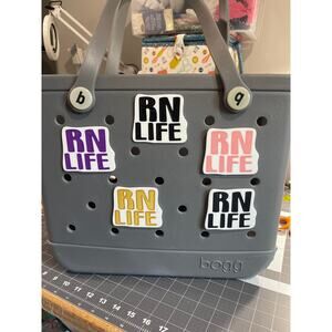 Lot of 5 Slightly Imperfect RN Nurse Themed Bogg Bag Charms